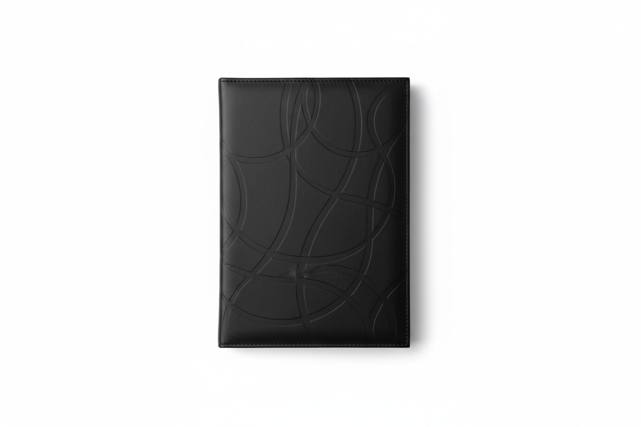 Flat Black Leather Notebook