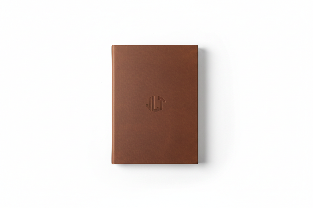 Flat Lay Monogram Leather Notebook