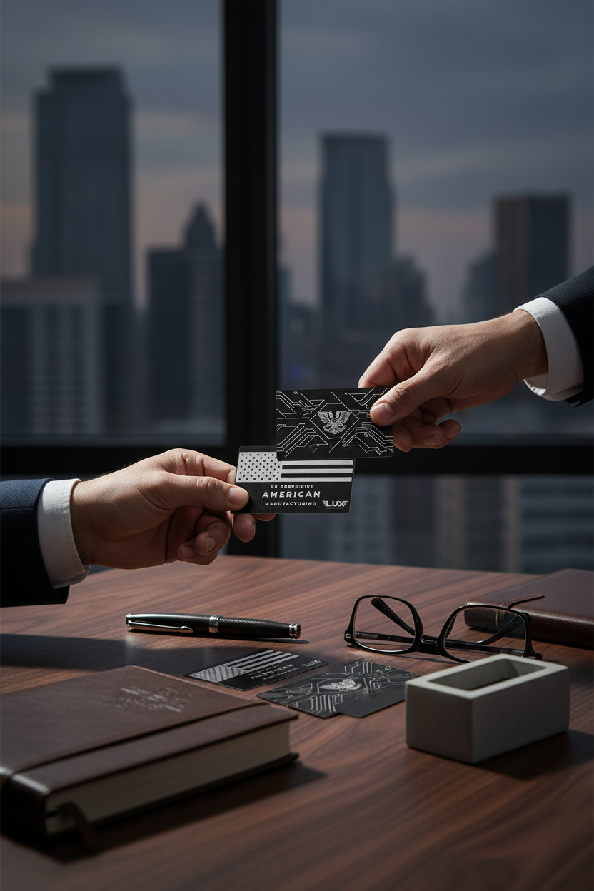 Metal Engraved Business Cards social media banner