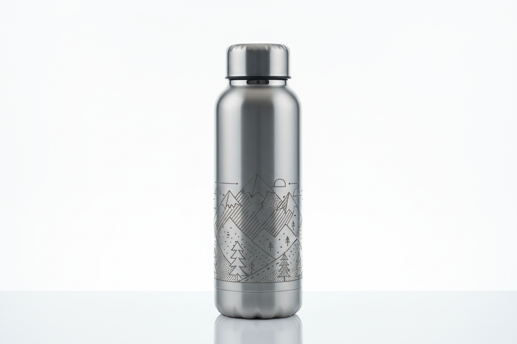 Mountain Landscape Engraved Water Bottle