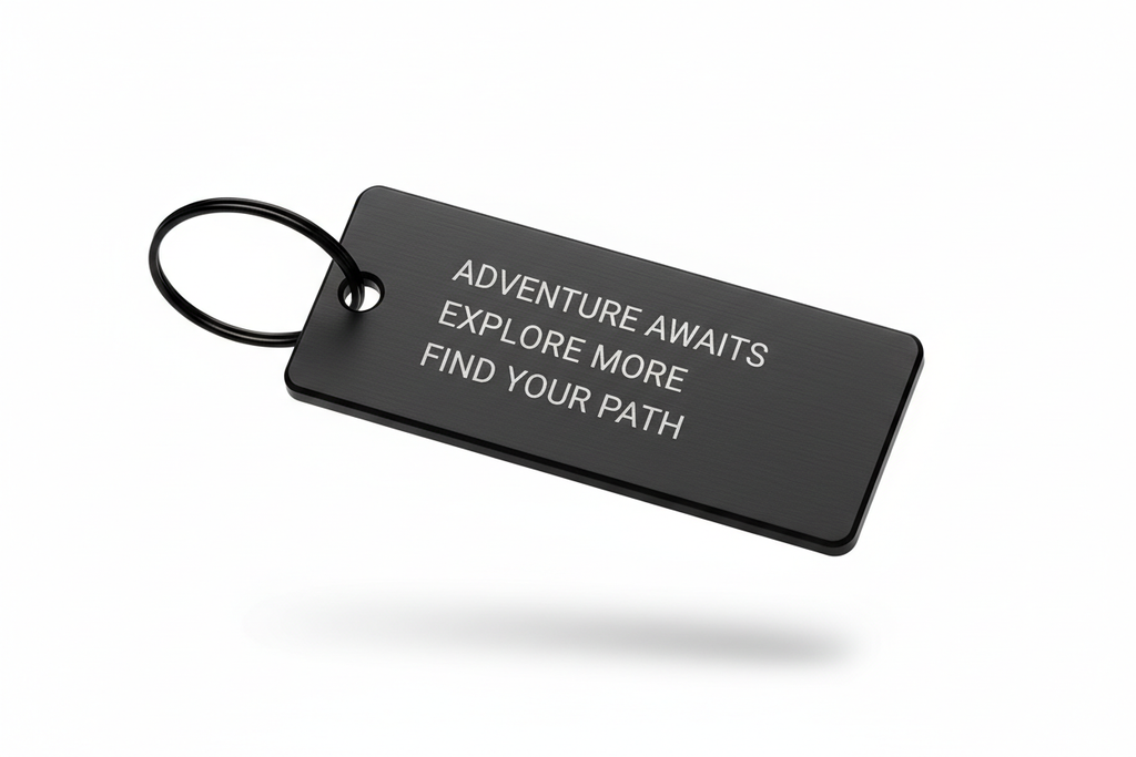 Thin Black Engraved Dog Tag