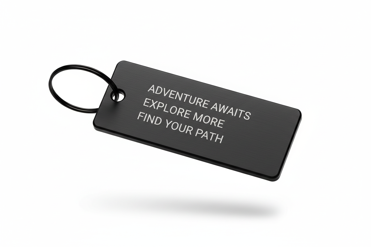 Thin Black Engraved Dog Tag